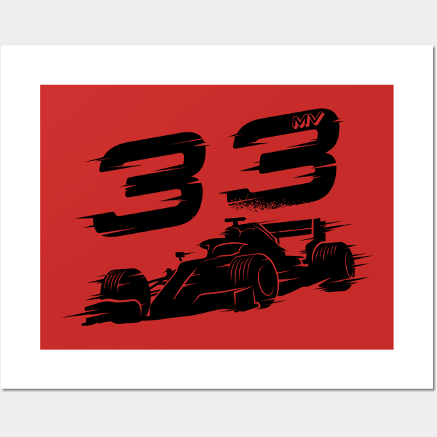 We Race On! 33 [Black] Wall Art by DCLawrenceUK